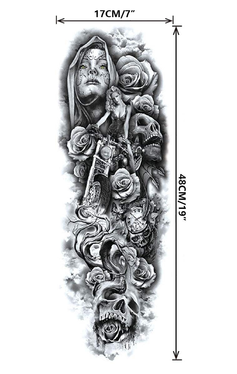 Pinone Full Arm Temporary Tattoo For Man Women L19â€œxW7â€(12 Sheets) - Image 2
